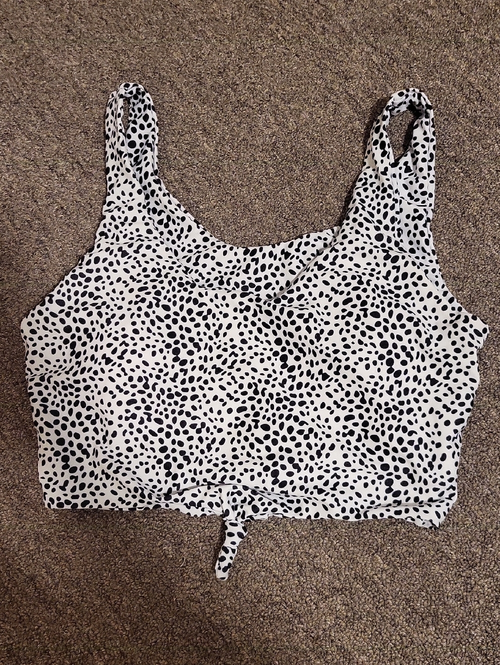 Zaful Black & White Spotted Crop Tank